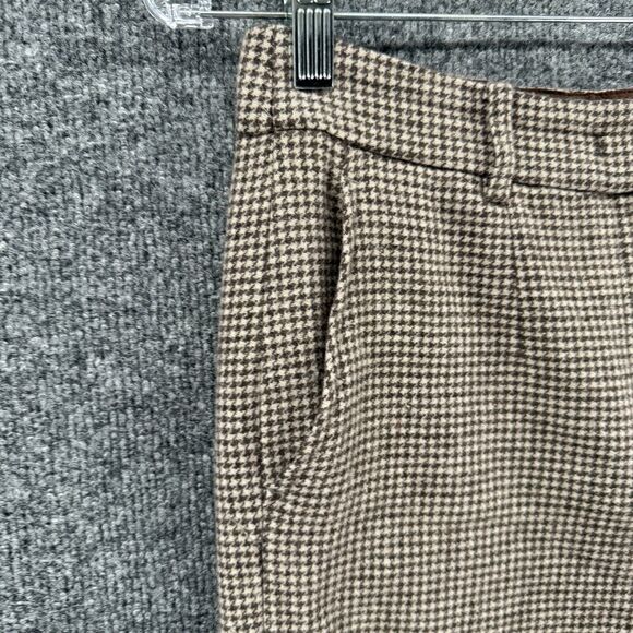 Goelia Dress Pants Womens 6 Brown Wool Mid Rise Wide Leg Office Ladies Career - Picture 3 of 10